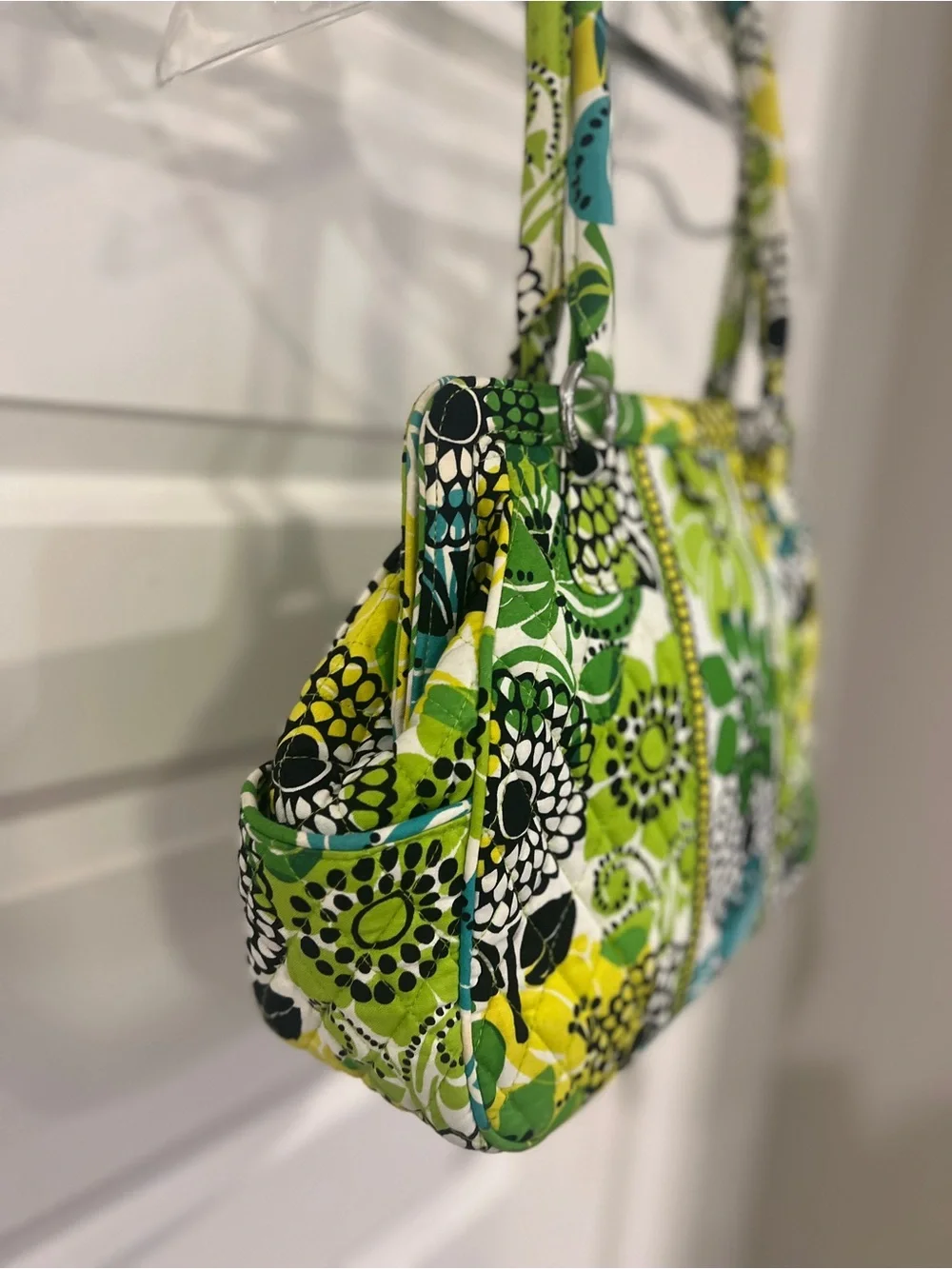 Vera Bradley Green, Yellow and Teal Quilted Floral Tote